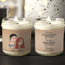 Load image into Gallery viewer, Personalized Scented Candle for Couples - Fun Workout Theme Scented Candle PopCulturePrints
