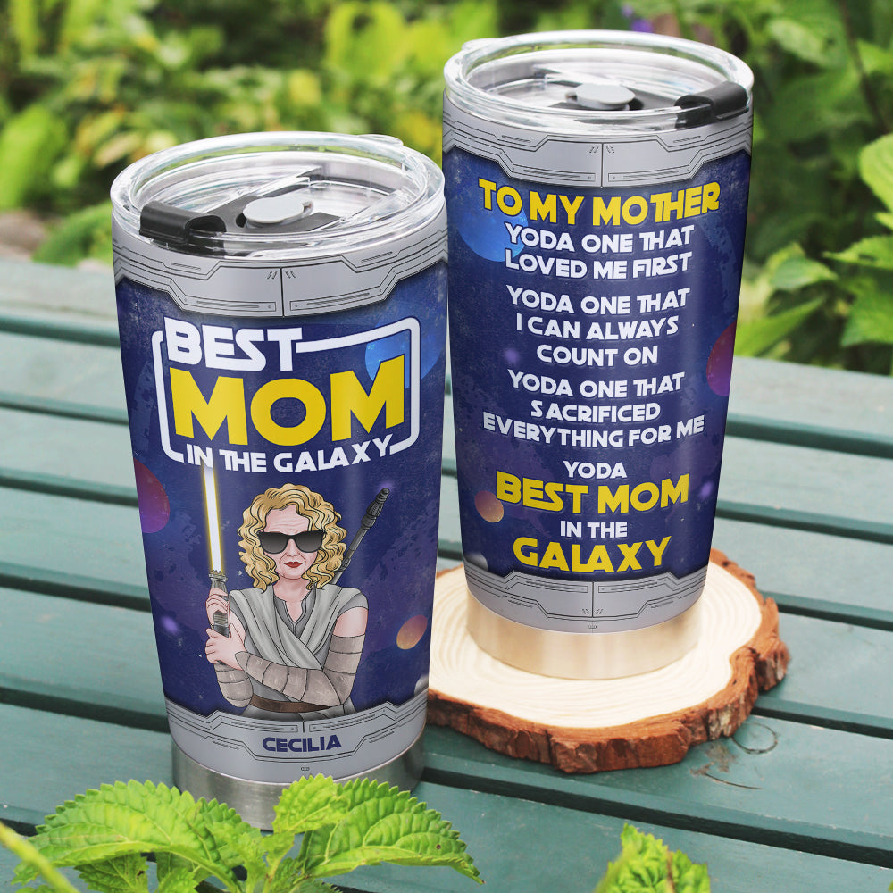 Best Mom In The Galaxy Personalized Tumbler - Star-Themed Gift for Mom Tumbler Cup PopCulturePrints