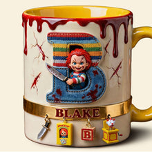 Load image into Gallery viewer, “Unleash Your Inner Horror!” - Playful Horror Alphabet Initial Letter Accent Mug - Personalized Gift for Halloween Lovers, Horror Fans, and Unique Gift Seekers Coffee Mug PopCulturePrints
