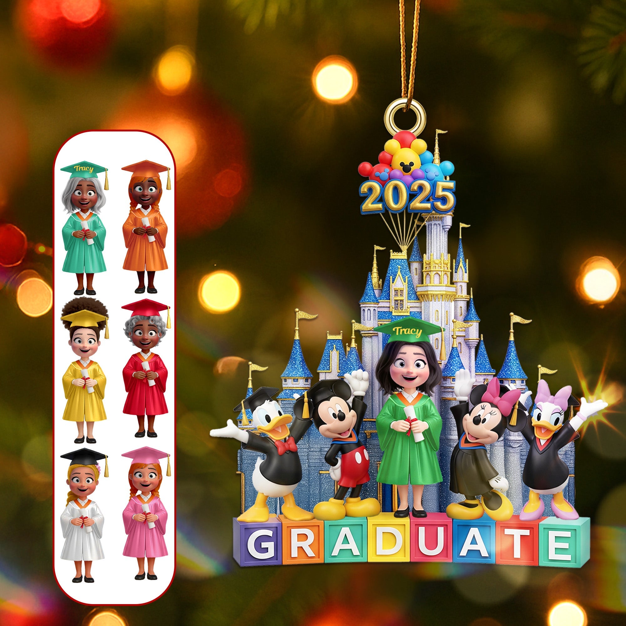 Celebrate Your Grad - Personalized Graduation Christmas Ornament Ornament PopCulturePrints