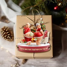 Load image into Gallery viewer, Couples Who Fart Together Stay Together - Personalized Funny Old Couple Ornament Ornament PopCulturePrints
