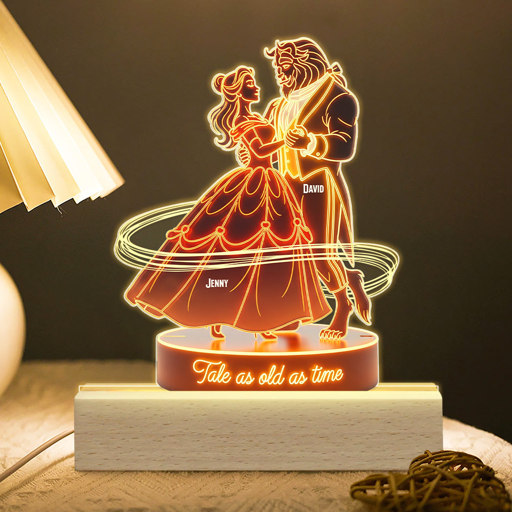Tale as Old as Time - Personalized Fairy Tales LED Light for Couples Led Night Light PopCulturePrints