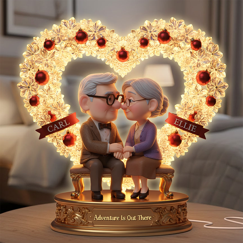 Adventure Is Out There - Romantic Old Couple Light Box, Personalized Gifts For Couples Light Box PopCulturePrints