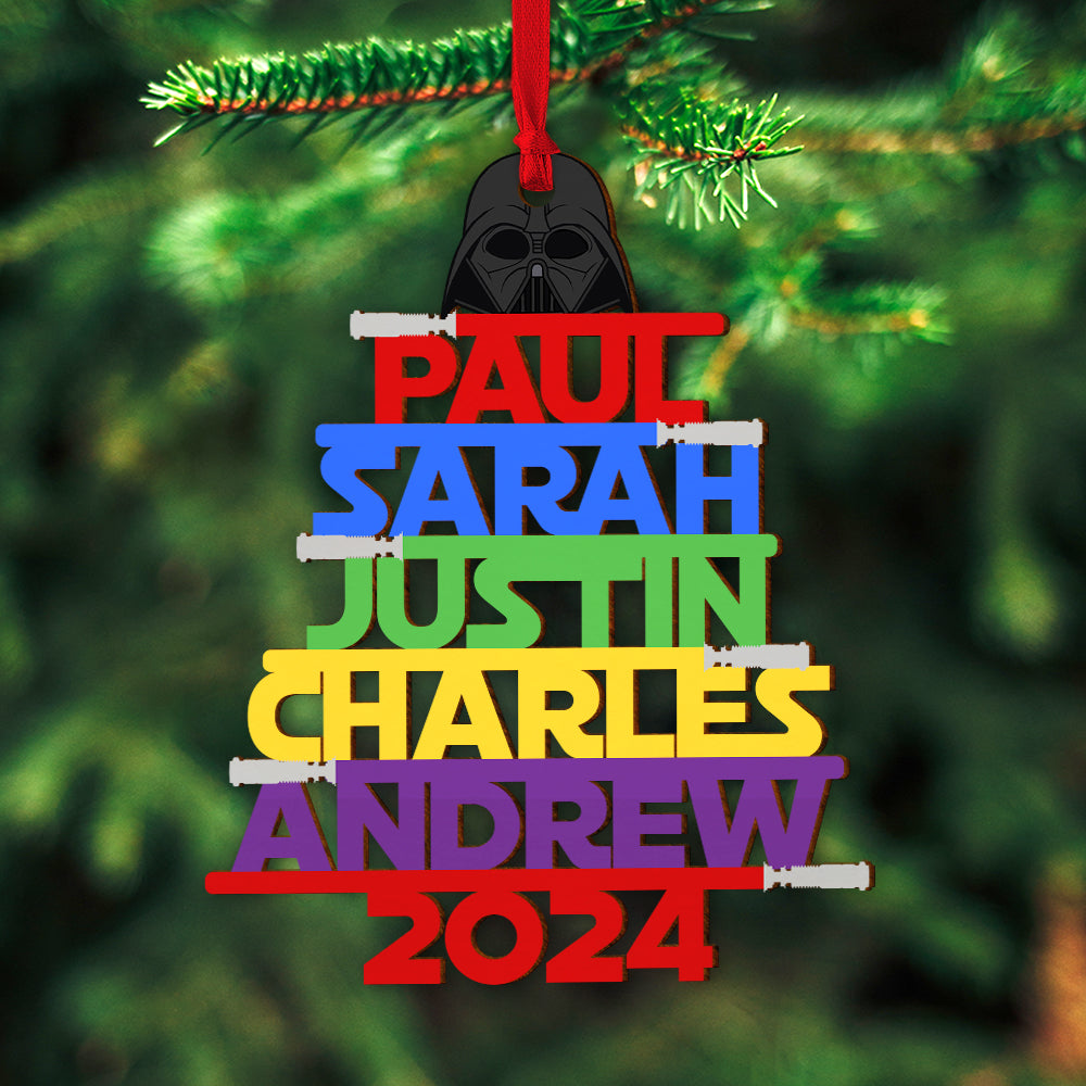 Personalized Family Name Star Sword Ornament - Sci-Fi Inspired Ornament PopCulturePrints