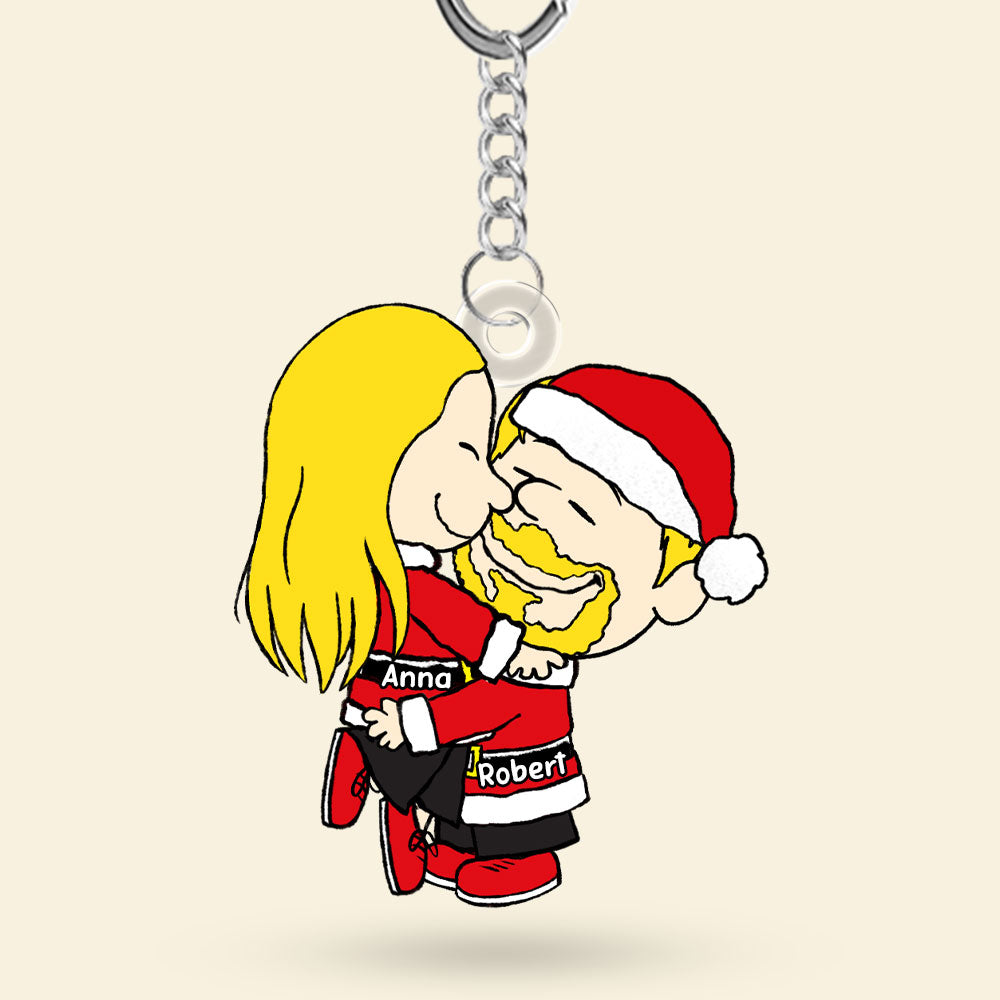 Custom Couple Christmas Keychain