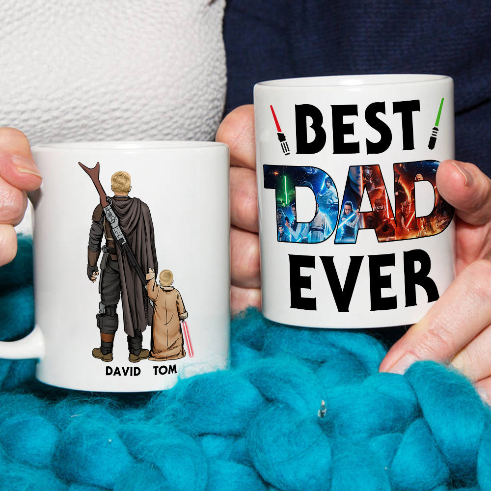Custom Father's Day Mug - Galactic Best Dad Ever Design Coffee Mug PopCulturePrints