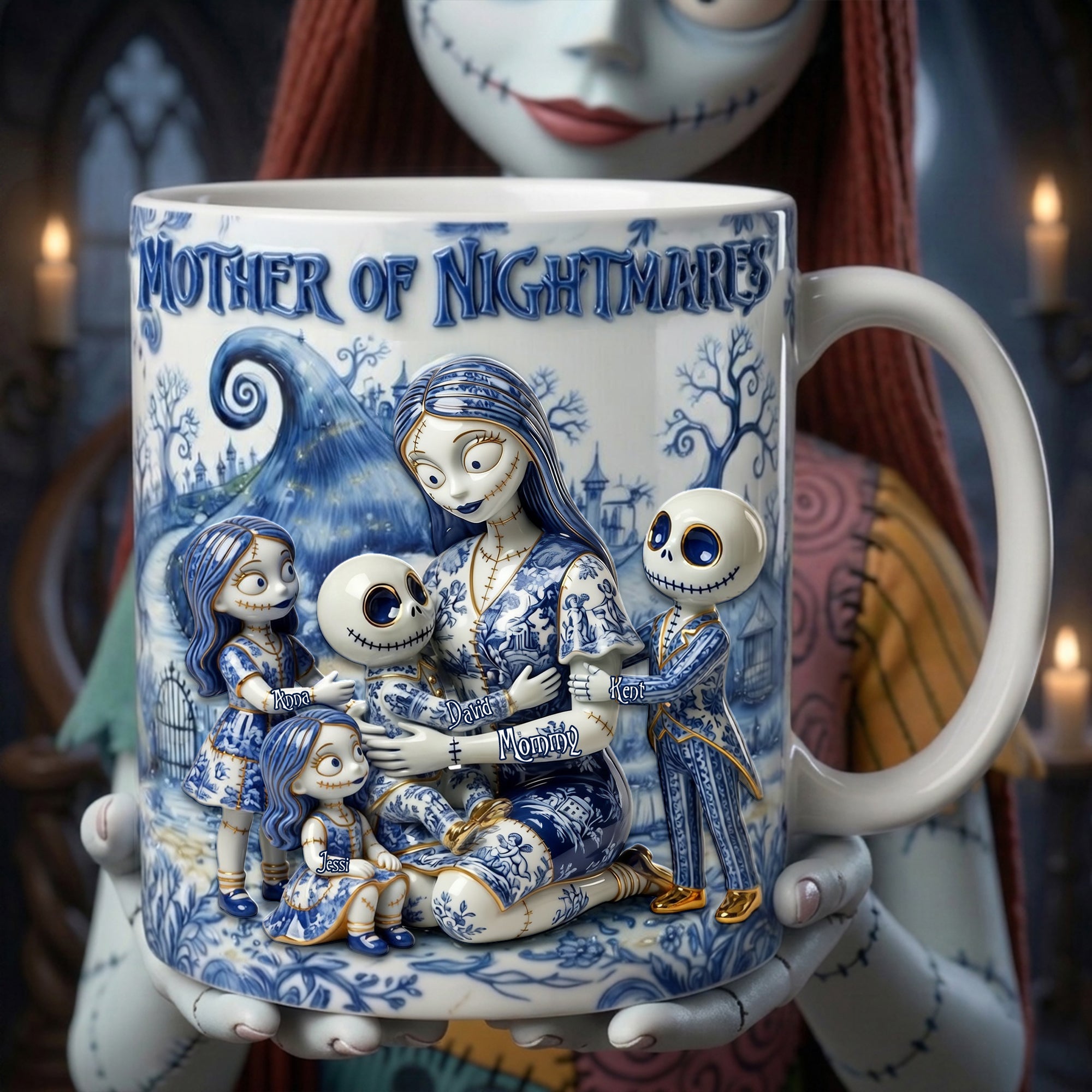“Embrace the Night” - Mama Of Moonlit Mischief Coffee Mug - Personalized Gift for Moms, Grandmas, and More Coffee Mug PopCulturePrints
