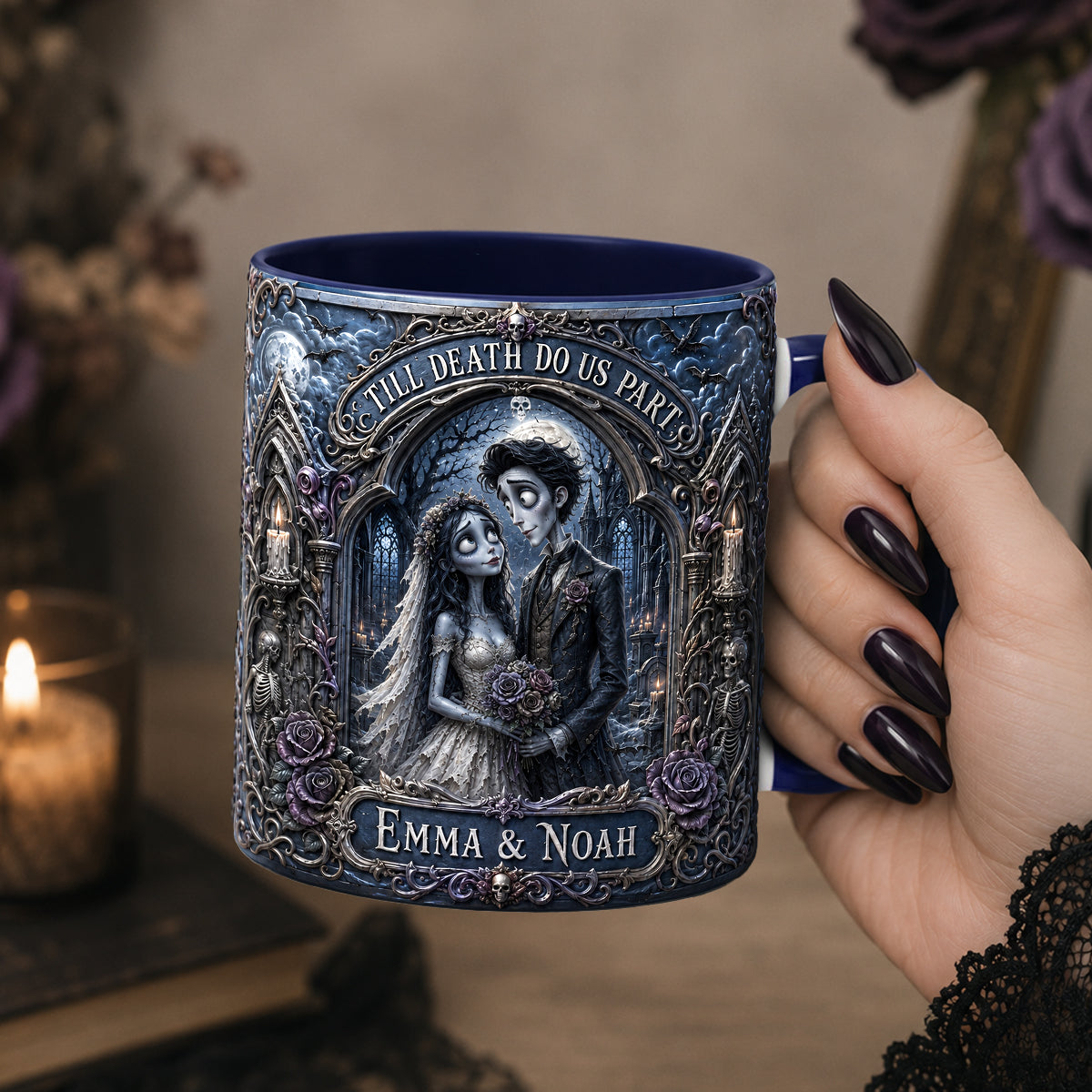Gothic Love Couple Coffee Accent Mug - Personalized Gifts For Couple 05HADH140726 Coffee Mug PopCulturePrints