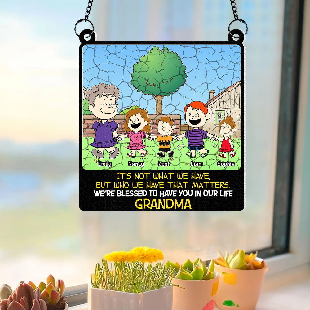 Custom Grandma Suncatcher Ornament - Personalized Family Gift