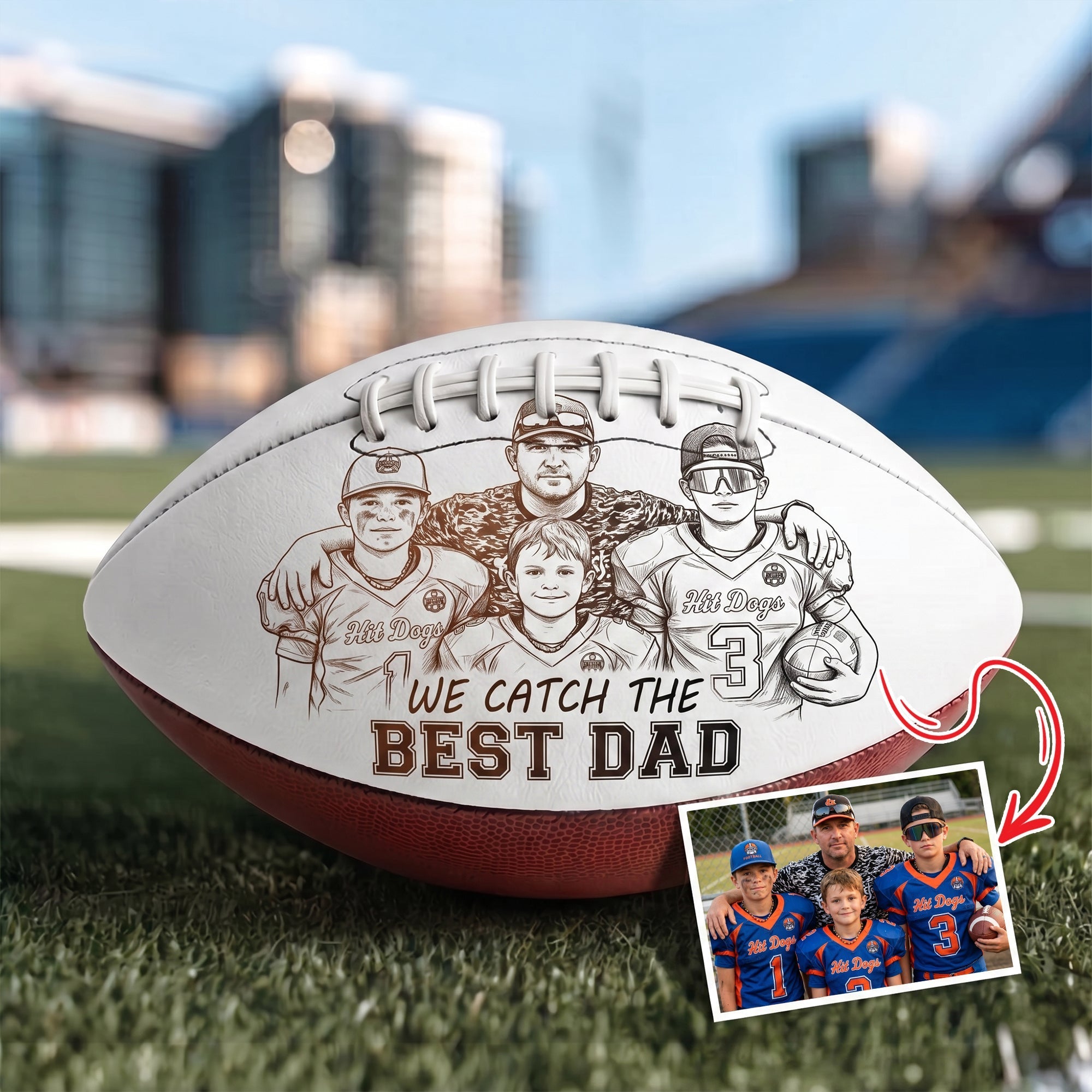 We Catch The Best Dad - Personalized Football for Dad and Grandpa American Football PopCulturePrints