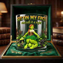 Load image into Gallery viewer, “Sit On My Face and Call It a Night” - Naughty Couple Round Glass - Personalized Gift for Couples Glass PopCulturePrints
