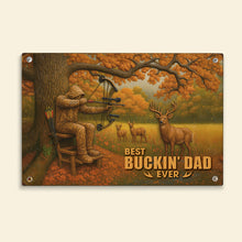 Load image into Gallery viewer, Best Buckin’ Dad Ever - Personalized Hunting Dad Print Metal Sign | Unique Gift for Dad &amp; Grandpa Metal Signs PopCulturePrints
