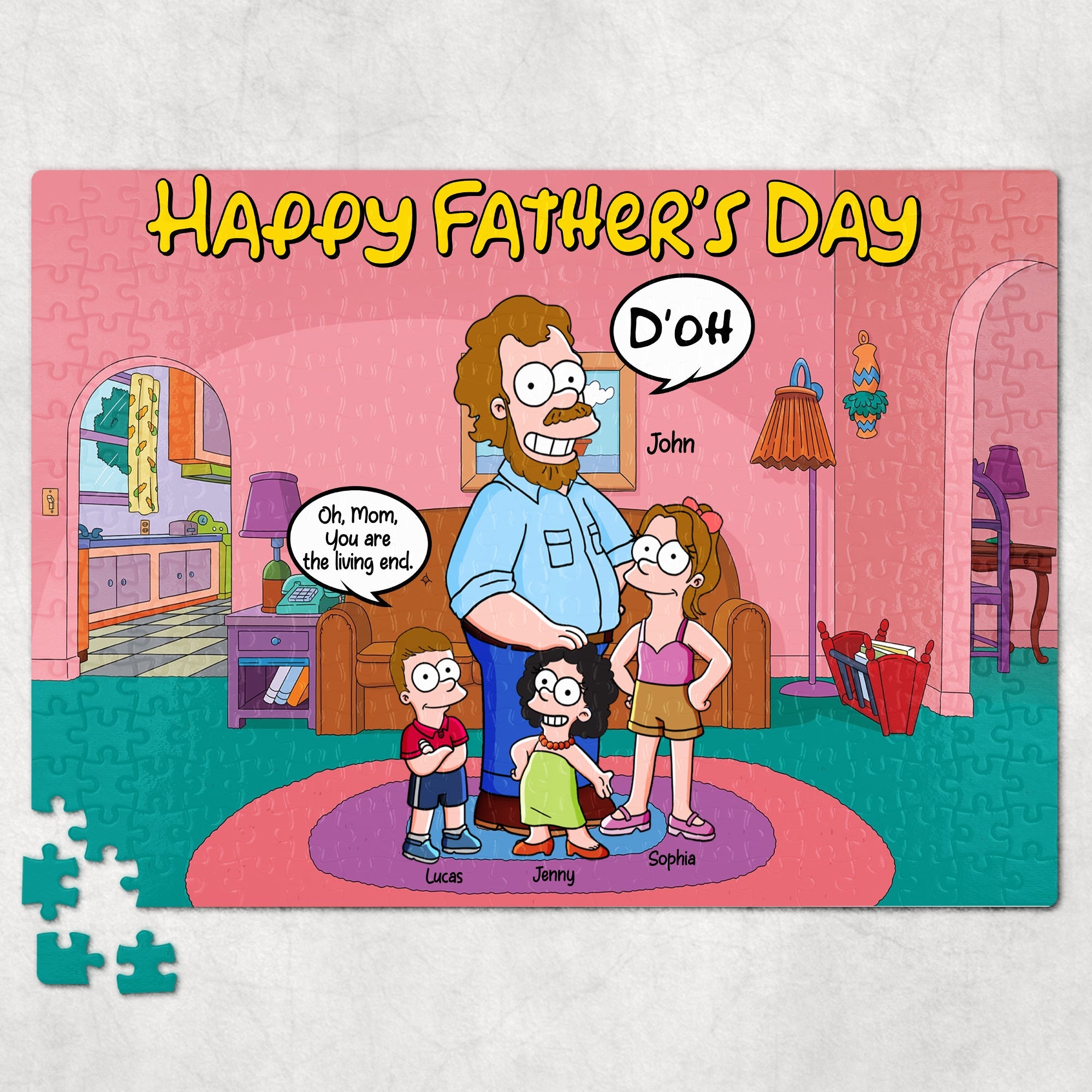 "Celebrate Dad with a Fun Puzzle!" - Personalized Jigsaw Puzzle - Gift for Fathers, Dads, Grandfathers, and Family Jigsaw Puzzles PopCulturePrints