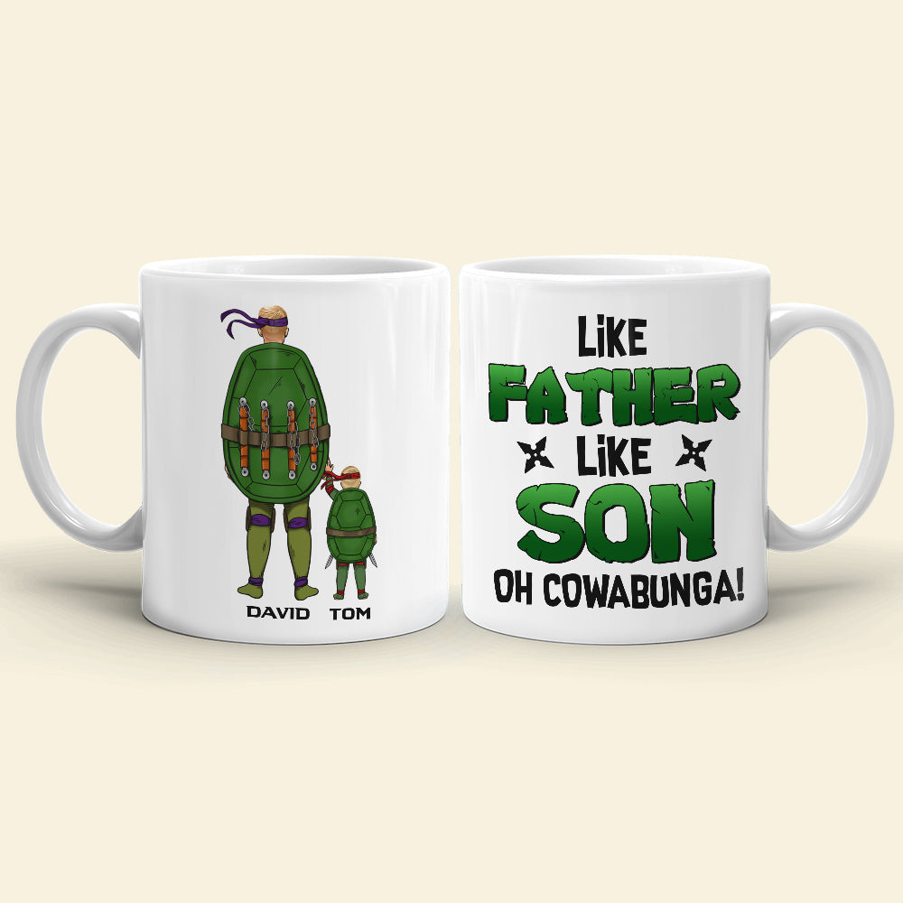 Personalized Like Father Like Son Coffee Mug - Fun Ninja Turtle Design Coffee Mug PopCulturePrints