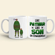 Load image into Gallery viewer, Personalized Like Father Like Son Coffee Mug - Fun Ninja Turtle Design Coffee Mug PopCulturePrints
