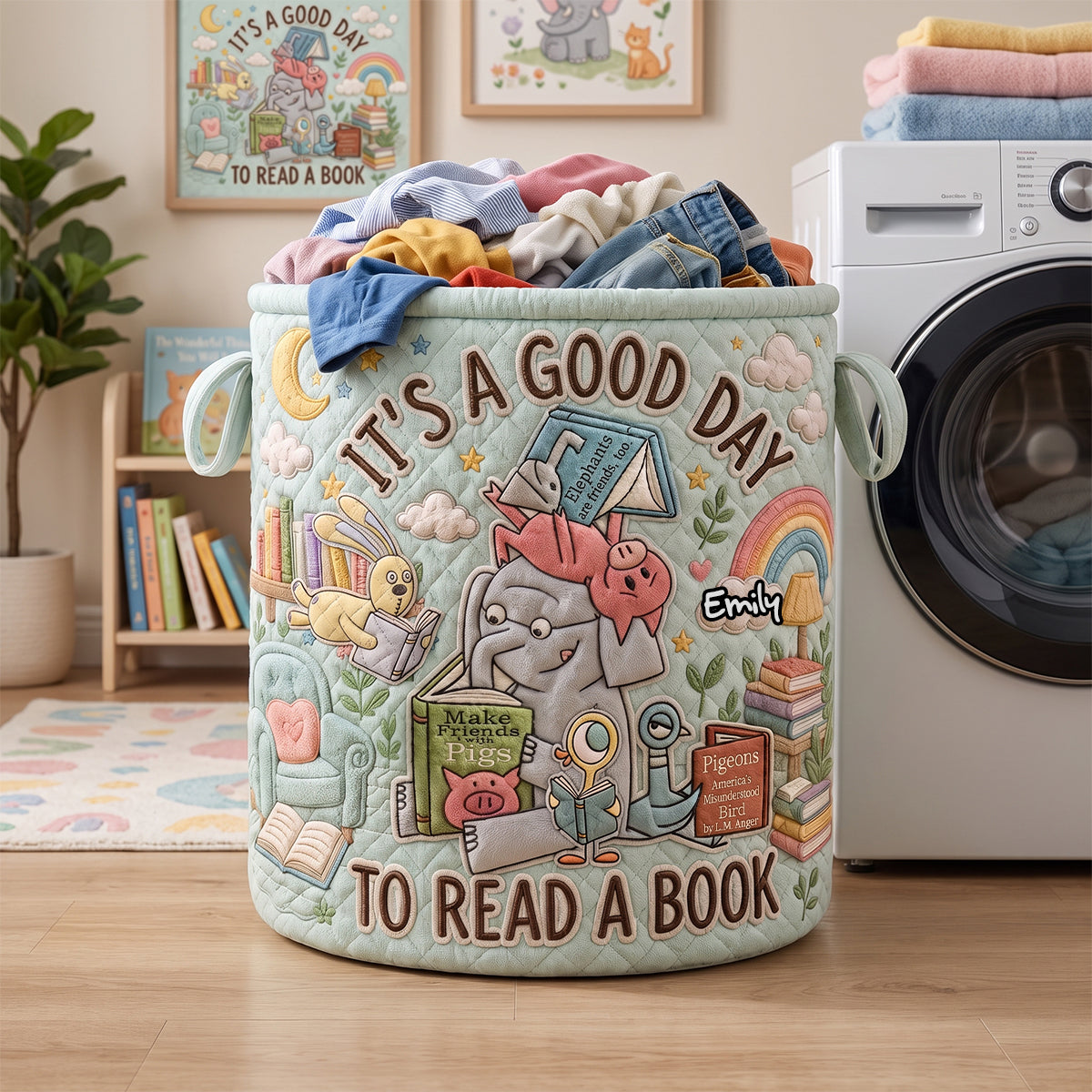 Cozy Reader Laundry Basket - Personalized Gifts 02nadh170726 Laundry Basket PopCulturePrints