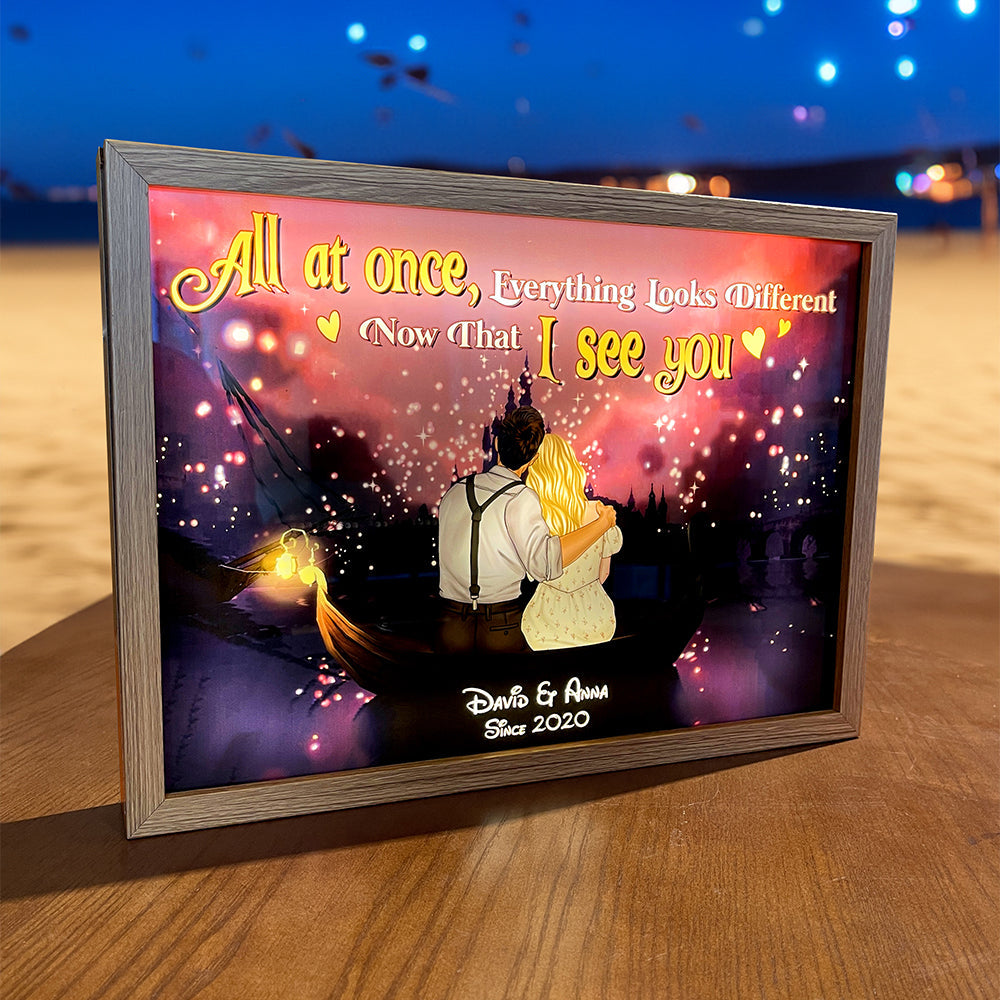 Personalized Starry Night Romance Light Frame for Couples