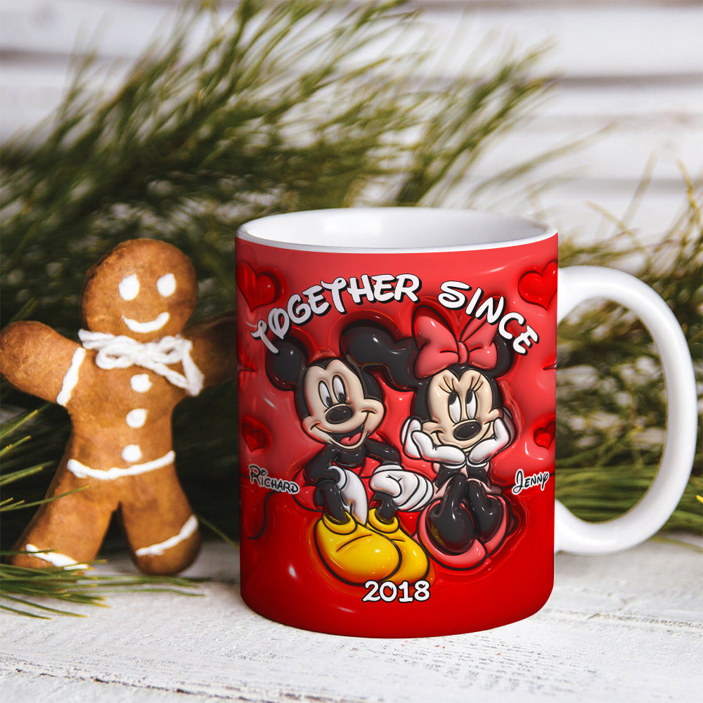 Custom 'Together Since' Mouse Couple Mug - Perfect Valentine's Day Gifts Coffee Mug PopCulturePrints