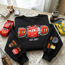 Load image into Gallery viewer, "Rev Up Your Love!" - Personalized Racing Dad Crew Shirt - Perfect Gift for Dads and Grandpas AOP Products PopCulturePrints
