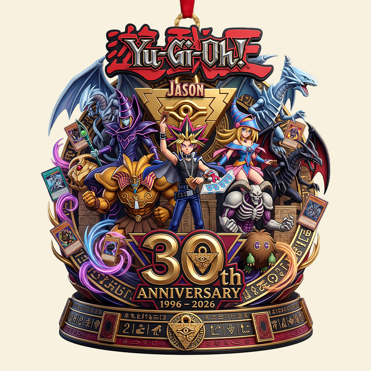 Celebrate 30 Years of Yu-Gi-Oh! - Personalized Christmas Ornament for Fans