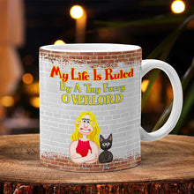 Load image into Gallery viewer, My Life Is Ruled By Tiny Furry Overlords - Personalized Coffee Mug for Cat Moms Coffee Mug PopCulturePrints
