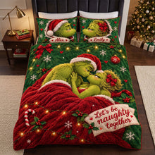 Load image into Gallery viewer, Let's Be Naughty Together - Furry Naughty Couples Quilt Bed Set - Personalized Christmas Gifts for Couples
