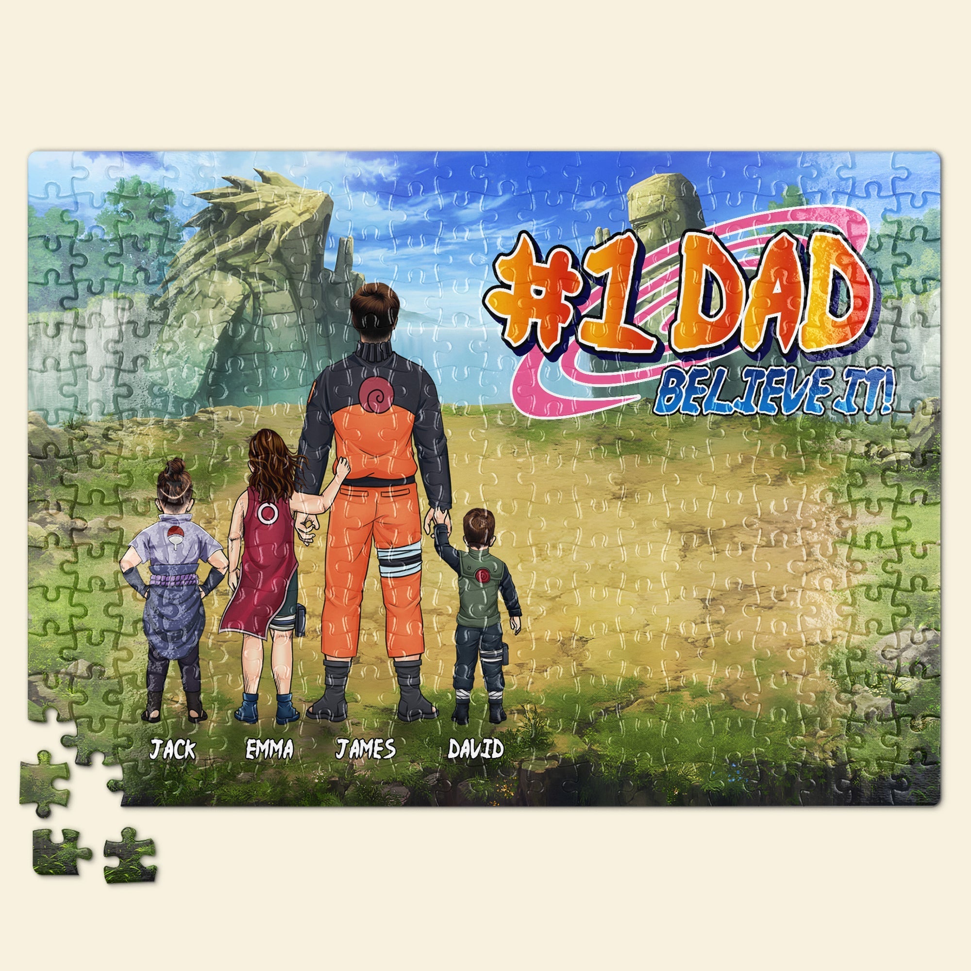 #1 Dad Believe It! Personalized Jigsaw Puzzle - Perfect Custom Gift for Dad