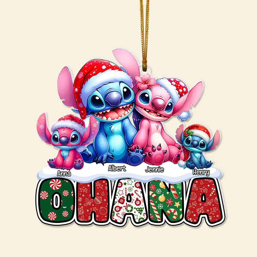 Custom Family Christmas Ornament - Ohana Edition Ornament PopCulturePrints