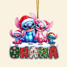 Load image into Gallery viewer, Custom Family Christmas Ornament - Ohana Edition Ornament PopCulturePrints
