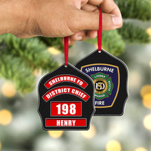 Load image into Gallery viewer, Customized Fire Department Badge Ornament Ornament PopCulturePrints
