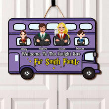 Load image into Gallery viewer, Personalized Harry Potter Family Knight Bus Wood Sign
