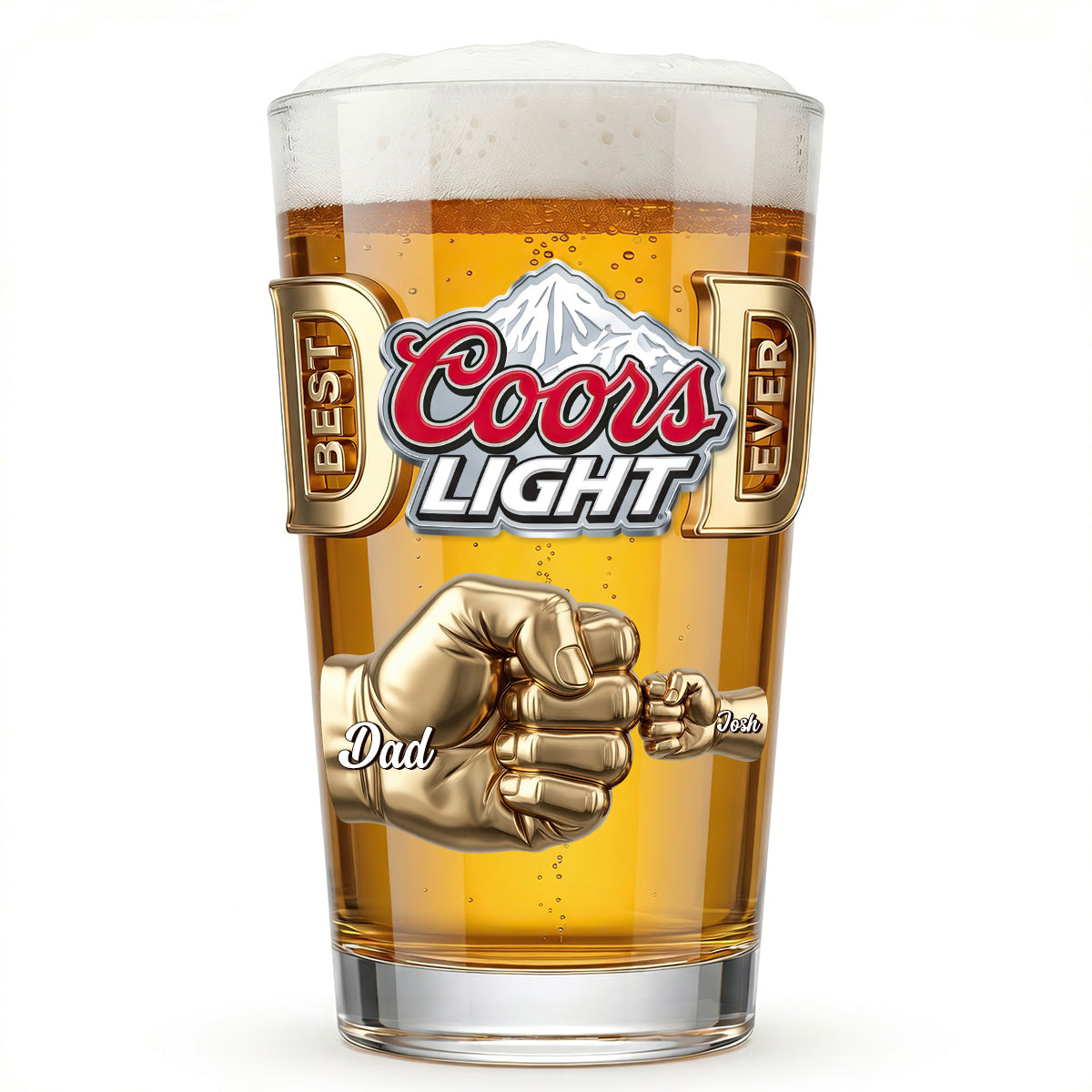 "Honoring the Man, the Myth, the Beer Dad" - Personalized Dad and Kids Tumbler Glass - Custom Gift for Dads, Grandpas and Beer Lovers Beer Glasses PopCulturePrints