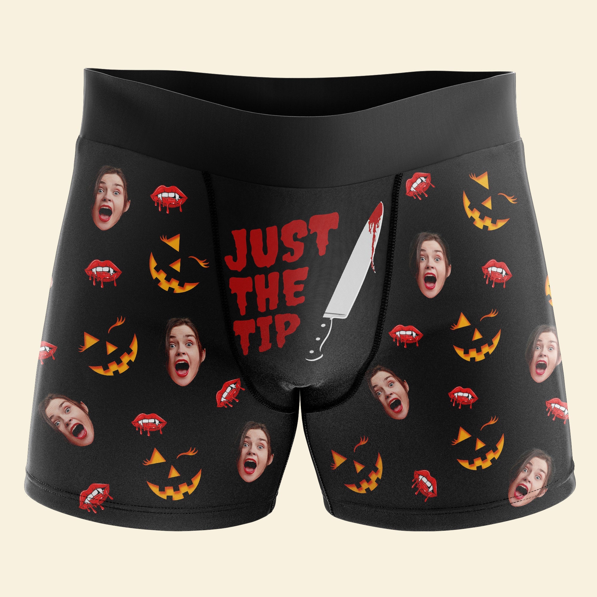 Personalized Halloween Boxer Briefs - Custom Photo Gift for Couples Boxer Briefs PopCulturePrints