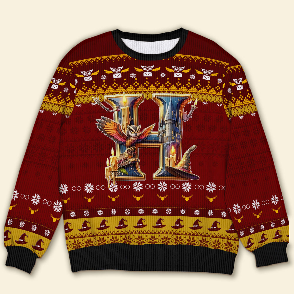 Personalized Wizardry Christmas Sweater - Movie Fan Tribute