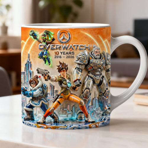 “Celebrate Every Sip” - Dynamic Anniversary Coffee Mug, Personalized Gift for Gamers & Overwatch Fans Coffee Mug PopCulturePrints