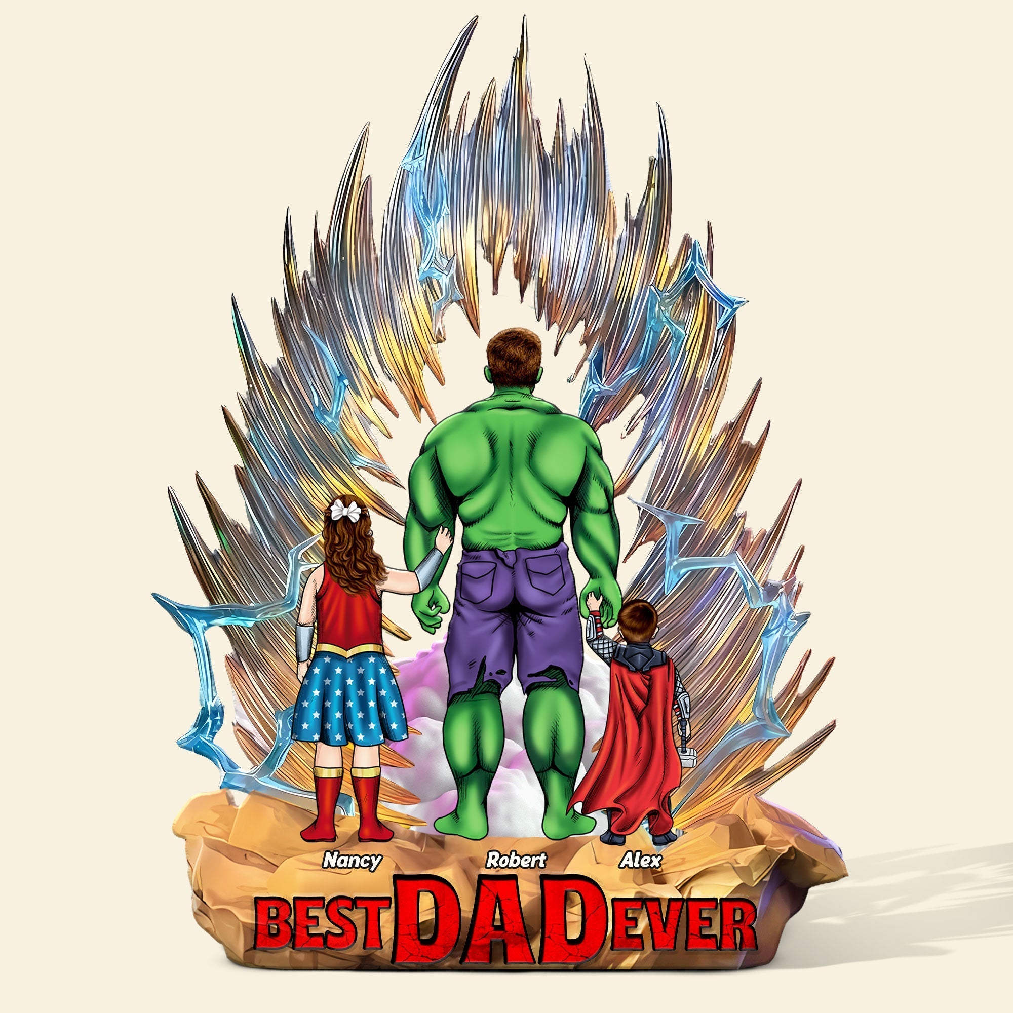 Best Dad Ever Acrylic Plaque | Personalized Gift for Super Dads Shaped Plaques PopCulturePrints