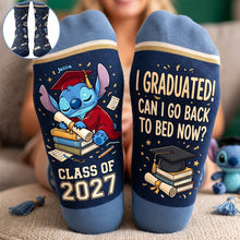 Load image into Gallery viewer, Celebrate Your Achievement – Adorable Graduation Character Middle Tube Socks | Personalized Gift for Graduates
