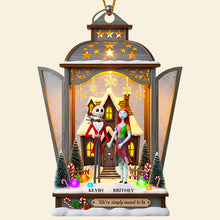 Load image into Gallery viewer, We&#39;re Simply Meant to Be - Gothic Christmas Lantern Ornament - Personalized Gift for Couples Ornament PopCulturePrints

