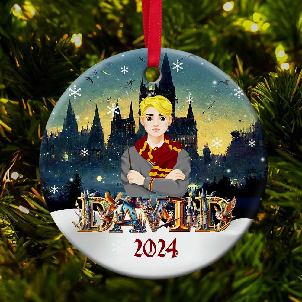 Customizable Wizard Christmas Ornament 2024