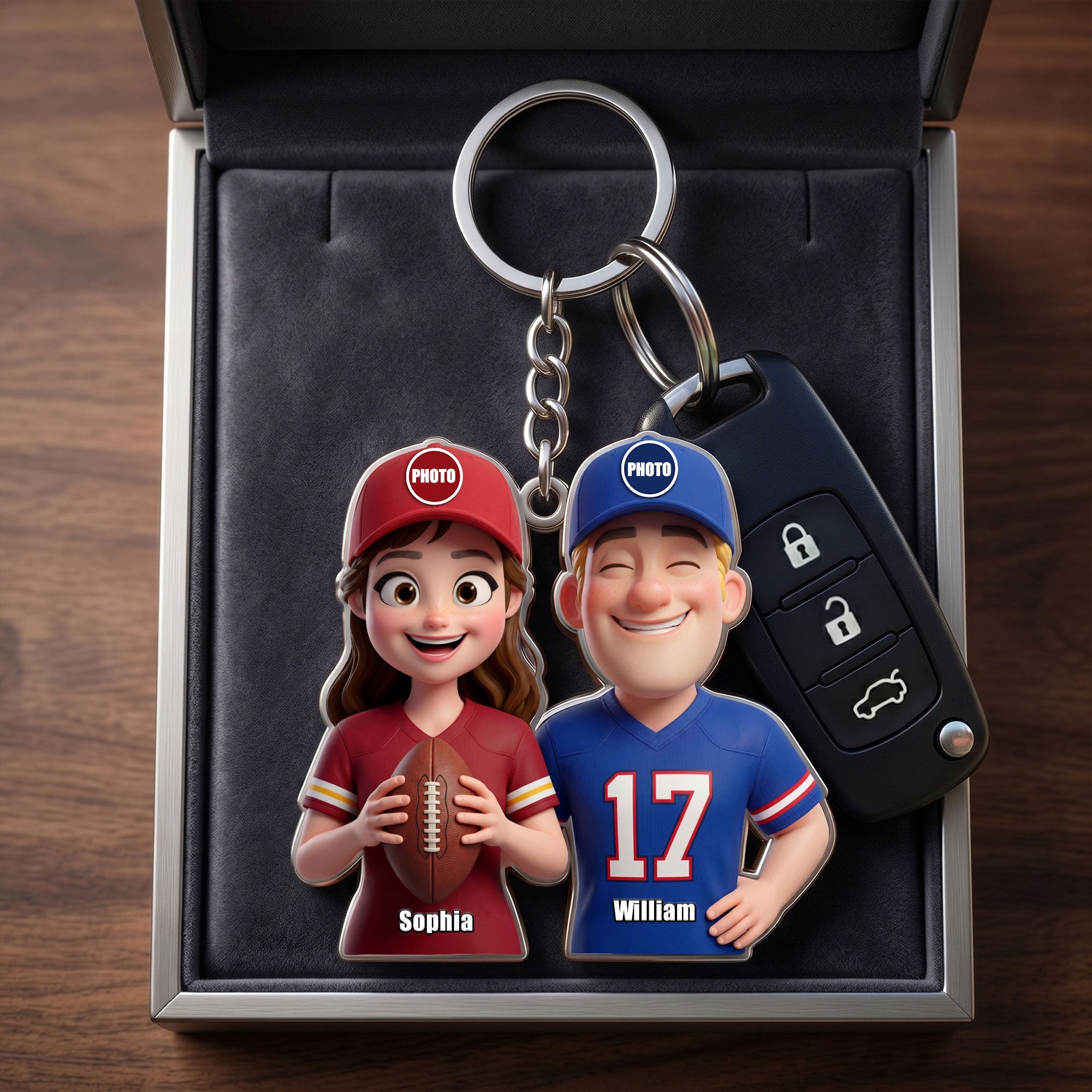 True Love Couple Keychain - Personalized Sports Couple Gift 04HUTI180626 Keychains PopCulturePrints
