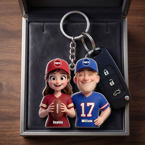 Love That Lasts - Personalized Sports Couple Keychain - Unique Gift for Loved Ones Keychains PopCulturePrints