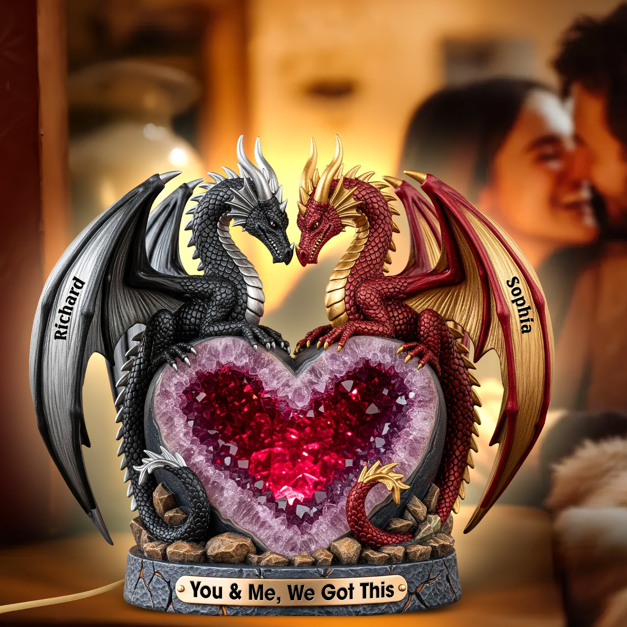 You & Me, We Got This - Fantasy Love Acrylic Light Box - Personalized Gifts For Couples Light Box PopCulturePrints