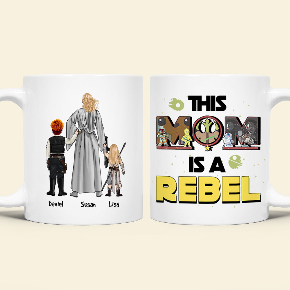 Personalized Rebel Mom Coffee Mug - Custom Gift for Mother's Day Coffee Mug PopCulturePrints