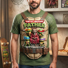 Load image into Gallery viewer, Turtley Awesome Father Shirt - Personalized Gift for Dad and Grandpa AOP Products PopCulturePrints
