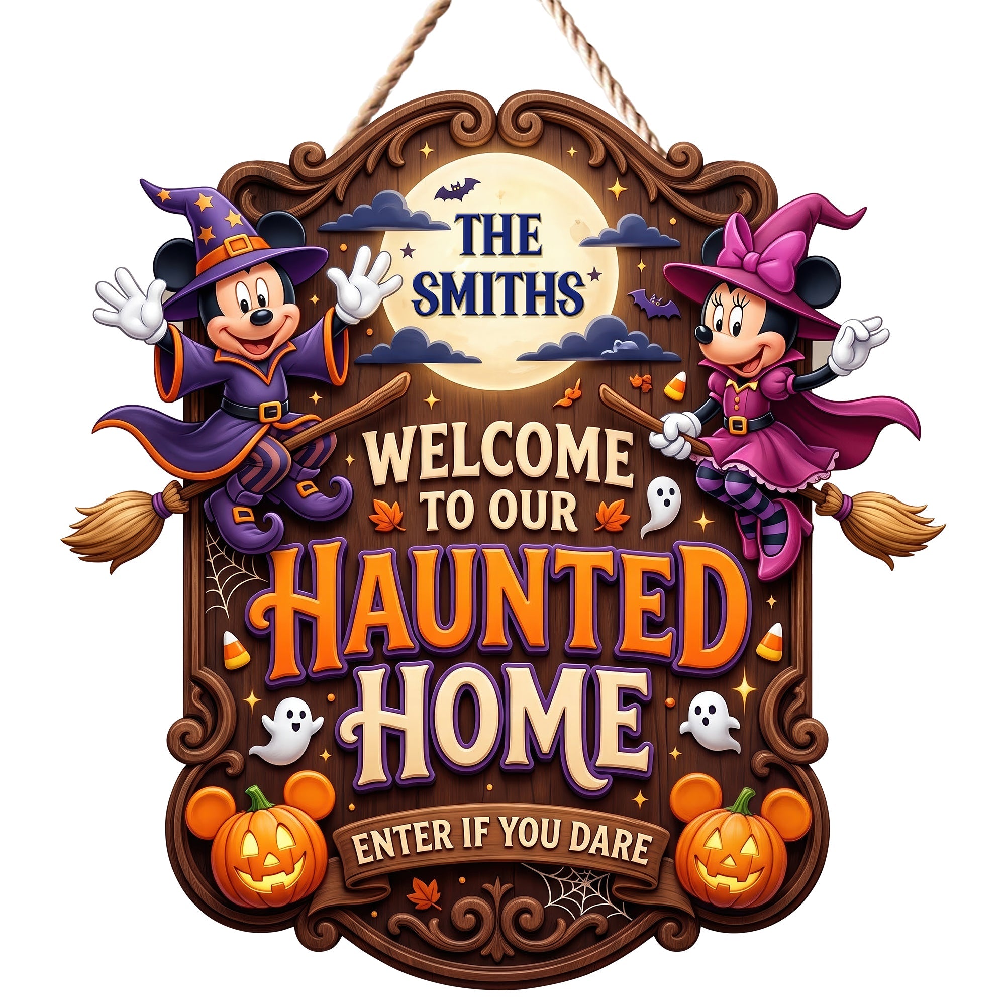 "Enter If You Dare" - Personalized Acrylic Spooky Sign for Haunted Home - Perfect Halloween Gift for Families and Friends