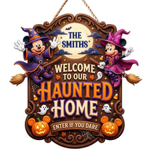 Load image into Gallery viewer, "Enter If You Dare" - Personalized Acrylic Spooky Sign for Haunted Home - Perfect Halloween Gift for Families and Friends
