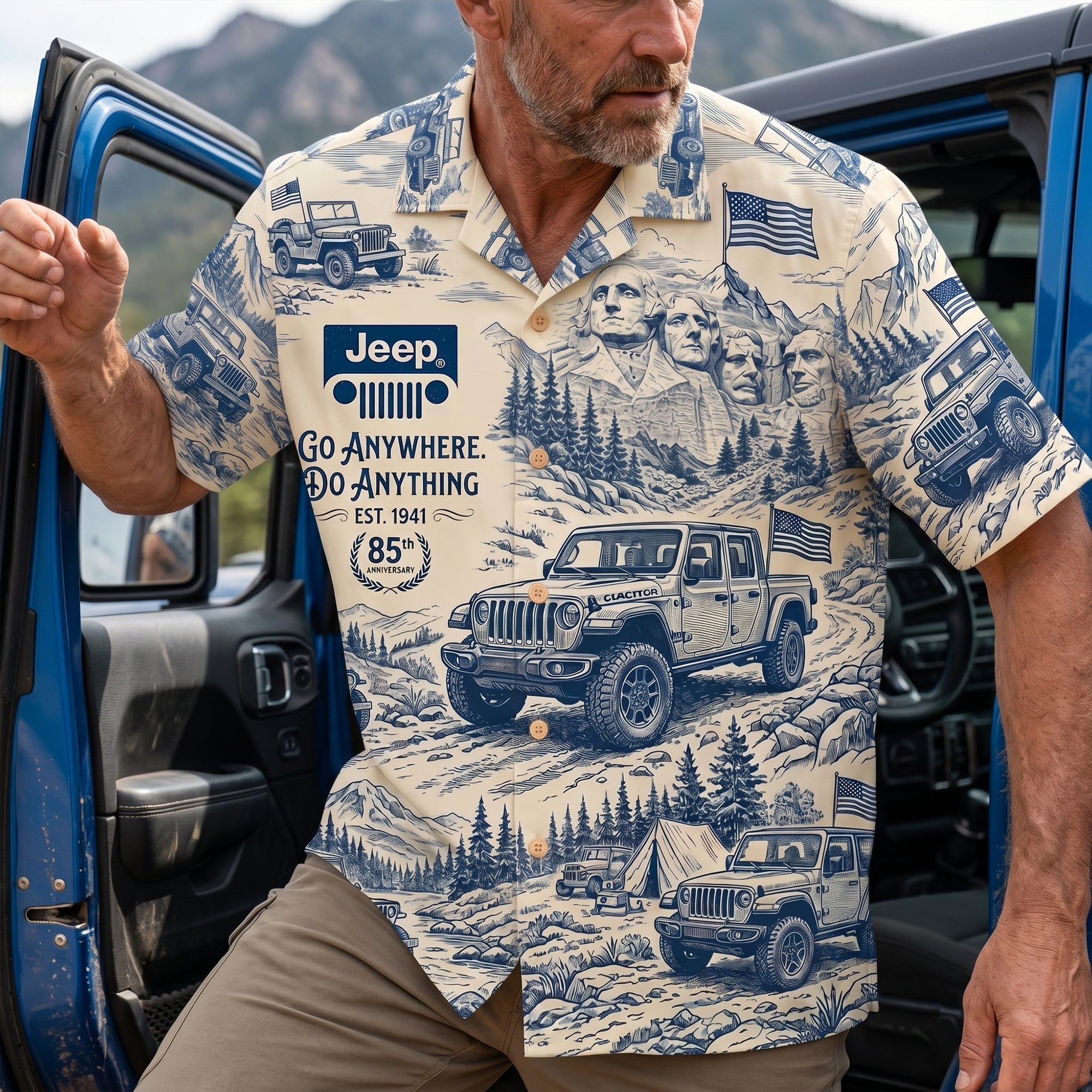 “Adventure Awaits: Go Anywhere, Do Anything” - Road Trip Ready Hawaiian Shirt - Personalized Gift for Adventure Lovers Hawaiian Shirts PopCulturePrints