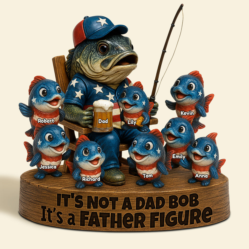 It's Not a Dad Bob, It's a Father Figure - Personalized Fishing Dad Acrylic Plaque Shaped Plaques PopCulturePrints