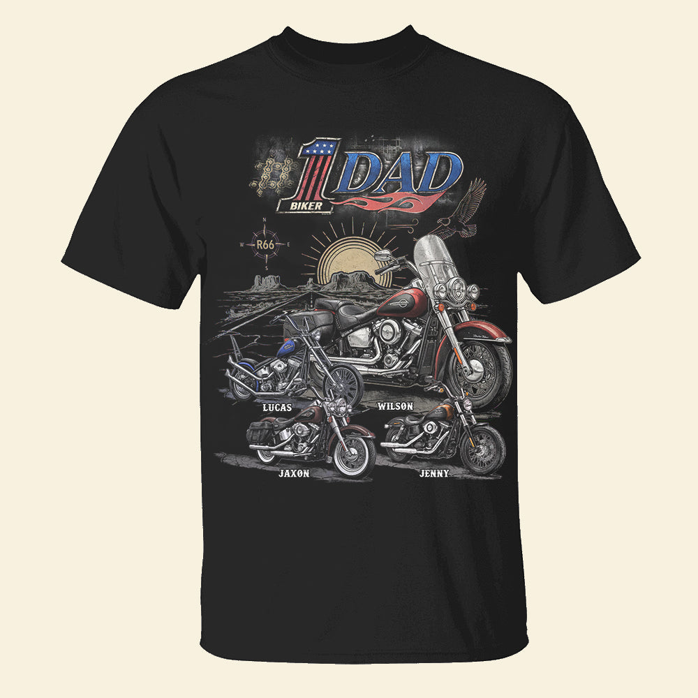 “Ride with Pride” - King Of The Road Motorcycle Dad Shirt - Personalized Gifts For Biker Dads Shirts PopCulturePrints