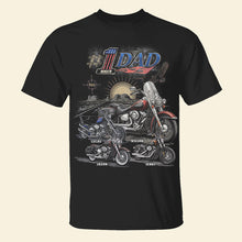 Load image into Gallery viewer, “Ride with Pride” - King Of The Road Motorcycle Dad Shirt - Personalized Gifts For Biker Dads Shirts PopCulturePrints
